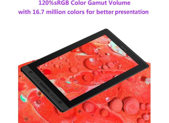 HUION KAMVAS Pro 16 Premium Graphics Drawing Tablet Anti-glare Screen (Pen Display) w/ Stylus Pen, 15.6, FHD, IPS, 120% sRGB,16.7M (8bit), 178° Viewing Angle, Touch Bar - For PC/MAC/Linux (Silver Black)