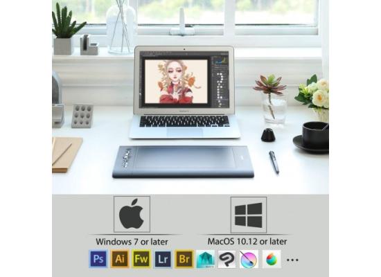 HUION H610PRO V2 Graphics Drawing Tablet Anti-glare Screen (Pen Display) w/ Battery-free stylus Pen, Mini USB, 10" 8 customizable express Keys on tablet + 16 soft keys Above  :  - For PC/MAC/(Black)