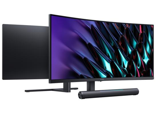 HUAWEI MateView GT 34'' 3K UWQHD (3440 X 1440) VA 10-bit HDR10 165Hz Curved USB Type-C W/ Adjustable Stand Touch volume control Smart Dual Mics, Soundbar & Mood lighting-Black