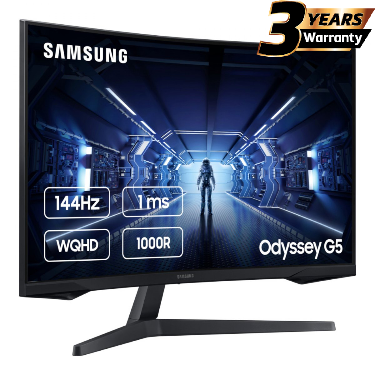 SAMSUNG 32" Odyssey G5 2K WQHD (2560 X 1440) VA, HDR10 Gaming Monitor with 1000R Curved Screen, 144Hz, 1ms, FreeSync Premium