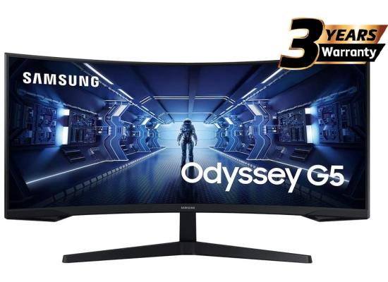 SAMSUNG 34" Odyssey G5 UWQHD (3440 X 1440) VA, HDR10 Gaming Monitor with 1000R Curved Screen, 165Hz, 1ms, FreeSync Premium