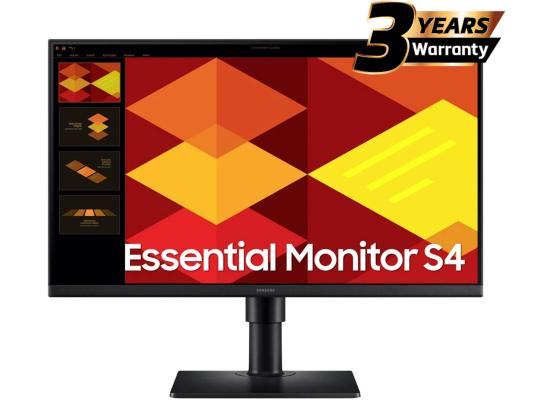 Samsung S4 Essential (D402) 24" Full-HD, IPS Flat Monitor, 100Hz, 5MS (GTG) w/ Ergonomic Stand, Super Slim Design, Eye-Care Mode & Flicker Free