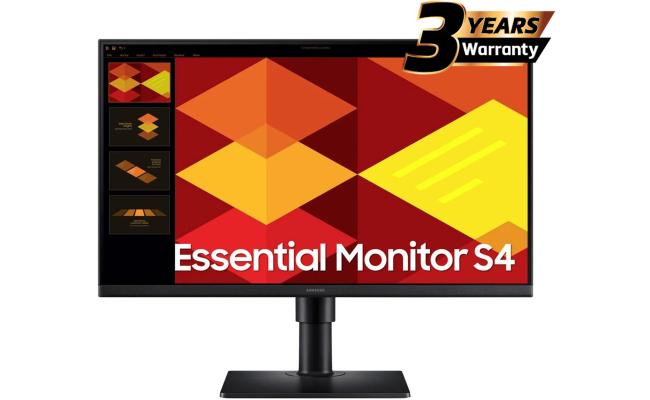 Samsung S4 Essential (D402) 24" Full-HD, IPS Flat Monitor, 100Hz, 5MS (GTG) w/ Ergonomic Stand, Super Slim Design, Eye-Care Mode & Flicker Free
