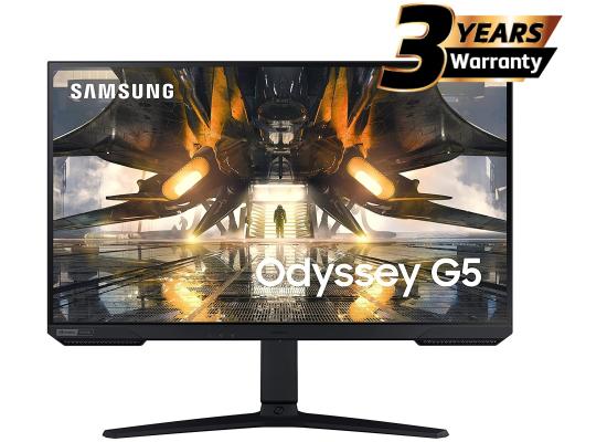 Samsung Odyssey G5 (G50A)  27" Flat Monitor IPS 2K (2560 x 1440) 165Hz 1ms(GTG), HDR10, 99% sRGB, 10Bit, G-Sync Compatible w/ Ergonomic Stand 