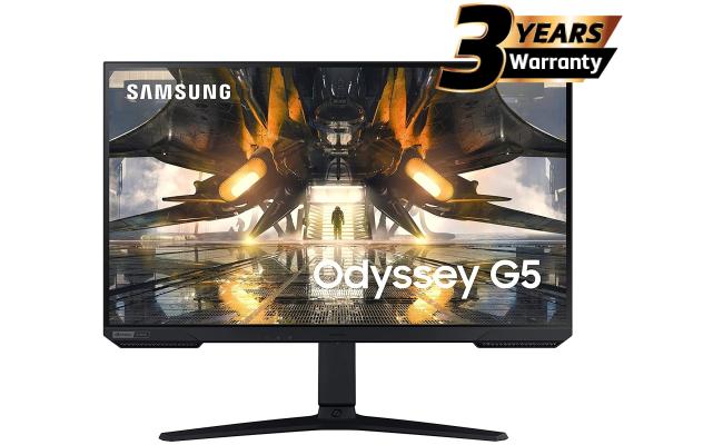 Samsung Odyssey G5 (G50A)  27" Flat Monitor IPS 2K (2560 x 1440) 165Hz 1ms(GTG), HDR10, 99% sRGB, 10Bit, G-Sync Compatible w/ Ergonomic Stand