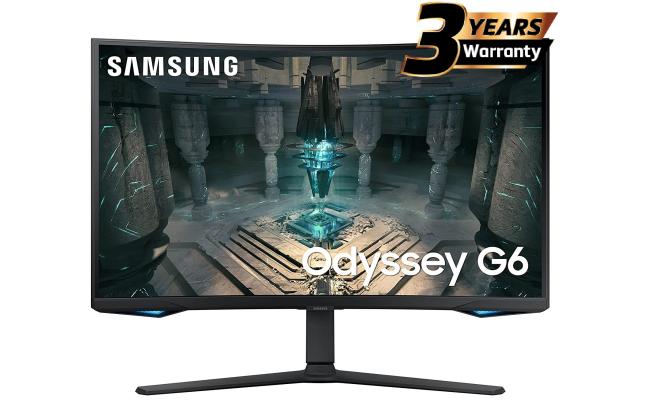 Samsung Odyssey G6 (BG650) Smart Tizen 32" Curved Monitor VA 2K (2560 x 1440) 240Hz 1ms(GTG), HDR600, 95% DCI Coverage, 10Bit, HDMI 2.1, FreeSync w/ Speakers & Ergonomic Stand