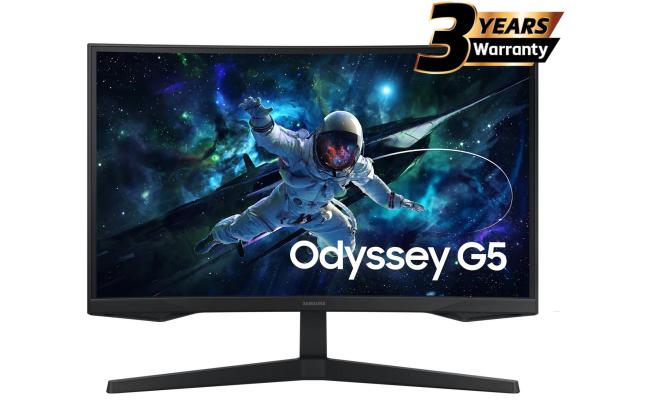 Samsung Odyssey G5 (CG55) 32" Gaming Monitor VA, 2K QHD (2560 x 1440), 165Hz, 1Ms, HDR10, 1000R Curved, FreeSync Support