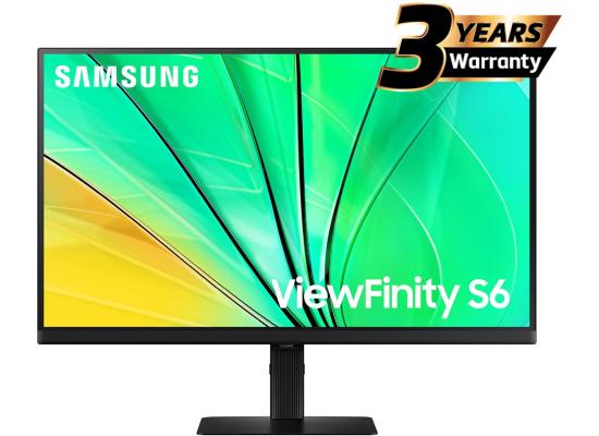 Samsung ViewFinity S6 (D606) 27" 2K QHD (2560 x 1440) Flat Business Monitor IPS, 100Hz, 5MS, 10 Bit, HDR10, sRGB 99%  w/ Ergonomic Stand & Ultrathin Bezel Display