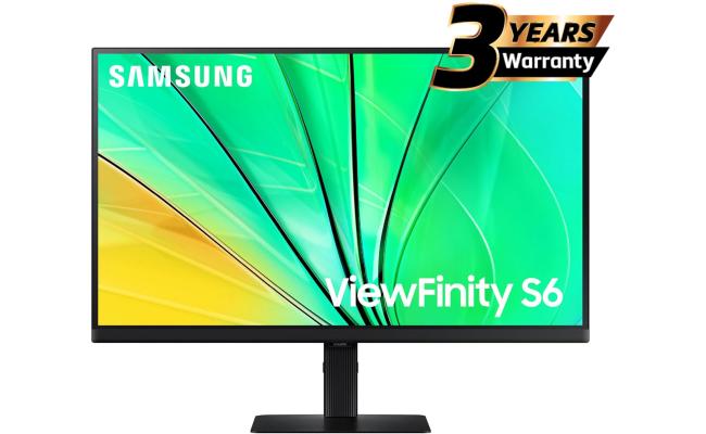 Samsung ViewFinity S6 (D606) 27" 2K QHD (2560 x 1440) Flat Business Monitor IPS, 100Hz, 5MS, 10 Bit, HDR10, sRGB 99%  w/ Ergonomic Stand & Ultrathin Bezel Display