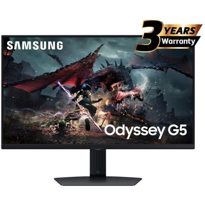 Samsung Odyssey G5 2024 (DG502), 27" Flat Monitor IPS 2K (2560 x 1440) 180Hz 1ms(GTG), DisplayHDR 400, 99% sRGB, 8 Bit, AMD FreeSync w/ Ergonomic Stand 