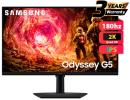 Samsung Odyssey G5 (2026) (FG502E) 32" Flat Monitor IPS 2K (2560 x 1440) 180Hz 1ms(GTG), HDR10, 99% sRGB, 8 Bit, G-Sync Compatible w/ Ergonomic Stand