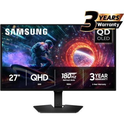 Samsung Odyssey OLED G5 (FG502) 27" Flat Monitor 2K (2560 x 1440) 180Hz, 0.03ms(GTG), Quantum Dot, HDR10, 99% DCI Coverage, 10Bit, HDMI 2.0, G-Sync Compatible