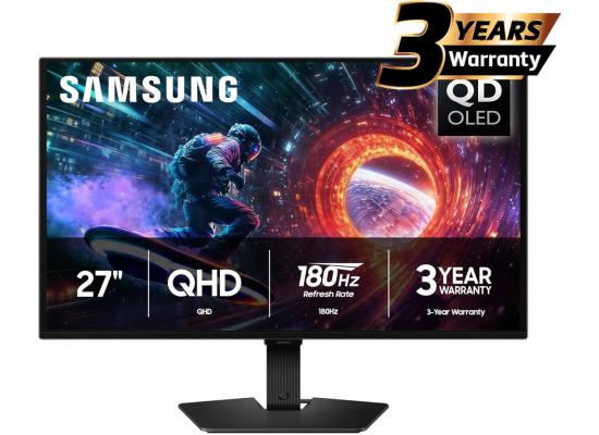Samsung Odyssey OLED G5 (FG502) 27" Flat Monitor 2K (2560 x 1440) 180Hz, 0.03ms(GTG), Quantum Dot, HDR10, 99% DCI Coverage, 10Bit, HDMI 2.0, G-Sync Compatible