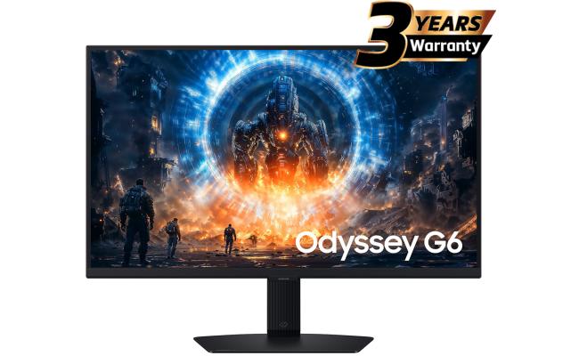 Samsung Odyssey G6 (FG600) 27" Flat Monitor 2K (2560 x 1440) IPS, 350Hz, 1ms(GTG), HDR 400, 99% sRGB, HDMI 2.1, G-Sync Compatible w/ Sleek Metal Design & Ergonomic Stand