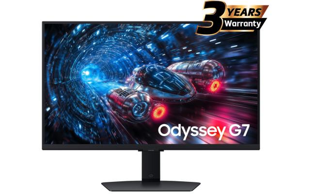 Samsung Odyssey G7 (2025) (FG706) 27" Flat Monitor IPS Dual Mode (4K 180Hz Or FHD 360Hz) 1ms(GTG), 10Bit, HDR10+, 99% sRGB, HDMI 2.1, G-Sync Compatible w/ New Design, Ergonomic Stand