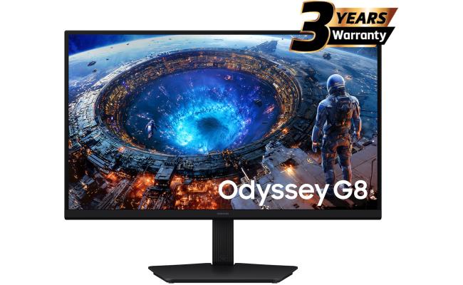 Samsung Odyssey G8 (2026) (HG806) 27" Flat Monitor Fast IPS Dual Mode (5K 180Hz / QHD 360Hz) 1ms(GTG), 10Bit, HDR10+, 99% sRGB, HDMI 2.1, G-Sync Compatible, New Design, Ergonomic Stand Samsung Odyssey G8 (2026) (HG806) 27" Flat Monitor Fast IPS Dual Mode (5K 180Hz / QHD 360Hz) 1ms(GTG), 10Bit, HDR10+, 99% sRGB, HDMI 2.1, G-Sync Compatible, New Design, Ergonomic Stand