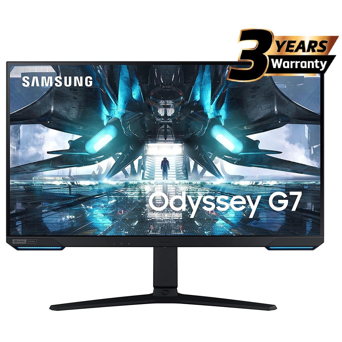 Samsung Odyssey G7 (G70A) 28" RGB Flat Monitor IPS 4K UHD (3840 x 2160) 144Hz 1ms(GTG), HDR 400, 99% sRGB, HDMI 2.1, G-Sync Compatible w/ Ergonomic Stand