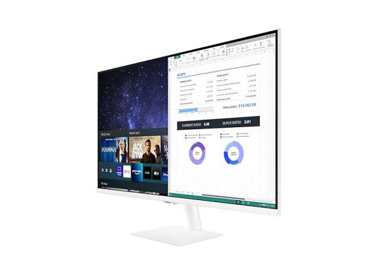 SAMSUNG M5 32" FHD HDR10 Smart Monitor - with Netflix, YouTube, HBO, Prime Video and Apple TV Streaming , White