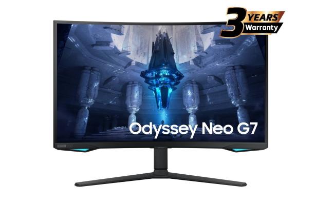 Samsung Odyssey Neo G7 32" 4K UHD Curved HDMI 2.1 Monitor, VA Quantum Matrix Mini-Led, 165Hz, 1ms(GTG), HDR 2000, 99% sRGB, FreeSync w/ Core Sync & Ergonomic Stand
