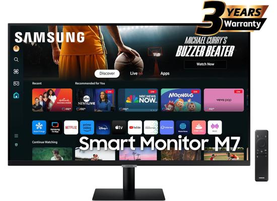Samsung M7 (FM700) Smart Samsung Vision AI 32" 4K UHD Flat Business Monitor, One UI Tizen OS, VA, 60Hz, 4ms(GTG), HDR10, 1B Colors, USB Type-C w/ Speakers & Remote Control
