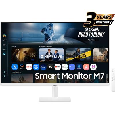 Samsung M7 (FM701) Smart Samsung Vision AI 32" 4K UHD Flat Business Monitor, One UI Tizen OS, VA, 60Hz, 4ms(GTG), HDR10, 1B Colors, USB Type-C w/ Speakers & Remote Control (White)