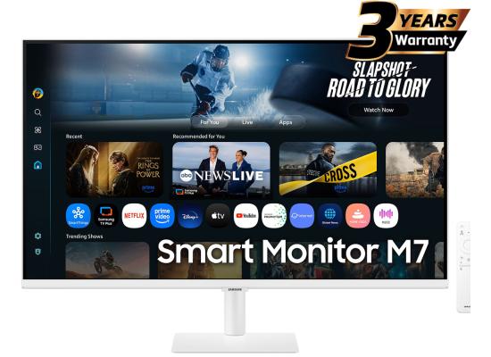 Samsung M7 (FM701) Smart Samsung Vision AI 32" 4K UHD Flat Business Monitor, One UI Tizen OS, VA, 60Hz, 4ms(GTG), HDR10, 1B Colors, USB Type-C w/ Speakers & Remote Control (White)