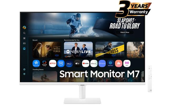 Samsung M7 (FM701) Smart Samsung Vision AI 32" 4K UHD Flat Business Monitor, One UI Tizen OS, VA, 60Hz, 4ms(GTG), HDR10, 1B Colors, USB Type-C w/ Speakers & Remote Control (White)