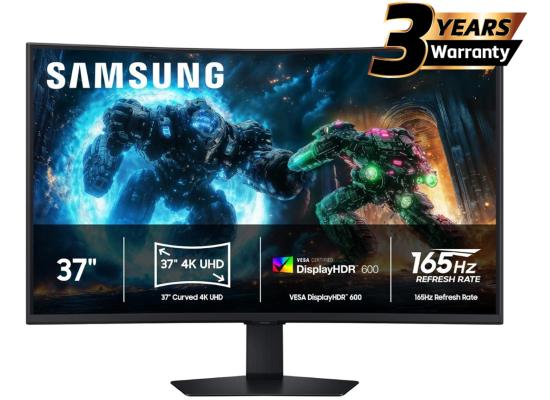 Samsung Odyssey G7 (2025) (FG750) 37" Curved Monitor VA 4K UHD (3840 x 2160) 165Hz 1ms(GTG), 10Bit, HDR10+, 99% sRGB, HDMI 2.1, FreeSync Premium Pro w/ New Design, Core Sync, Ergonomic Stand