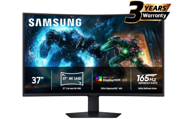 Samsung Odyssey G7 (2025) (FG750) 37" Curved Monitor VA 4K UHD (3840 x 2160) 165Hz 1ms(GTG), 10Bit, HDR10+, 99% sRGB, HDMI 2.1, FreeSync Premium Pro w/ New Design, Core Sync, Ergonomic Stand