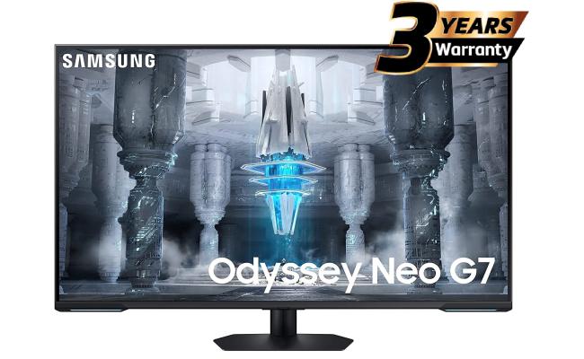 Samsung Odyssey Neo G7 43" (CG700) Smart Tizen 4K UHD Flat HDMI 2.1 Monitor, VA Quantum Matrix Mini-Led, 144Hz, 1ms, HDR10+,10Bit, 95% DCI Coverage, FreeSync w/ Core Sync & Speakers