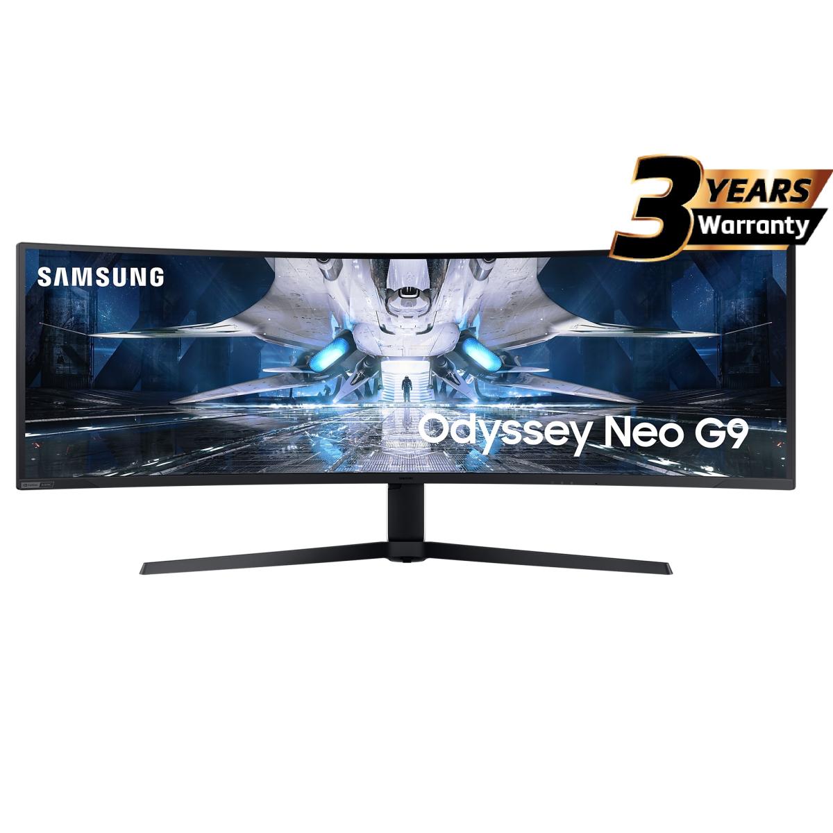 Samsung Odyssey Neo G9 49" DQHD Curved Monitor, VA Quantum Matrix Mini-Led, 240Hz, 1ms(GTG), HDR 2000, 125% sRGB, G-Sync Compatible, w/ Ergonomic Stand