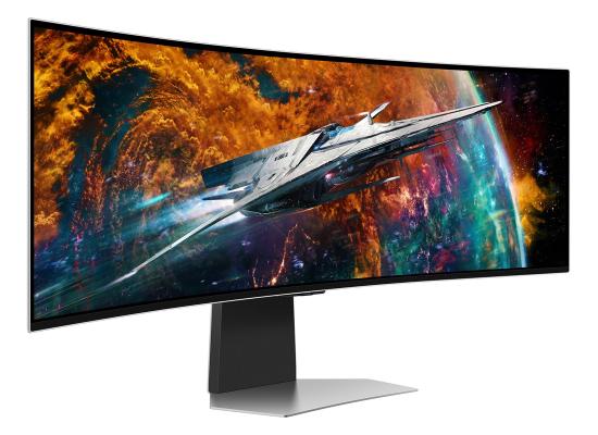 Samsung Odyssey OLED G9 (CG95) 49" DQHD Curved Smart Gaming Monitor w/ Neo Quantum Processor Pro,  (QD OLED), 240Hz, 0.03ms(GTG), HDR10+, 10bit, 1B Colors, FreeSync Premium Pro, w/ Core Sync, Speakers &  Ergonomic Stand