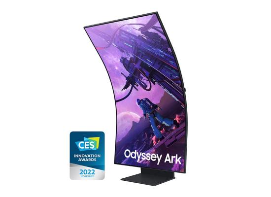 Samsung Odyssey ARK Smart 55" 4K UHD Curved Quantum Matrix Mini-Led, 165Hz 1ms(GTG), HDR 2000, 95% DCI Coverage PRO Colors, FreeSync Premium Pro, w/ Dolby Atmos Speakers & HAS Stand