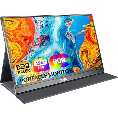 Portable Monitor 15.6" IPS 1080P 60HZ, USB C HDMI Gaming Ultra-Slim IPS Display &HDR Plug&Play, External Monitor for Laptop PC Phone Mac (15.6'' 1080P)