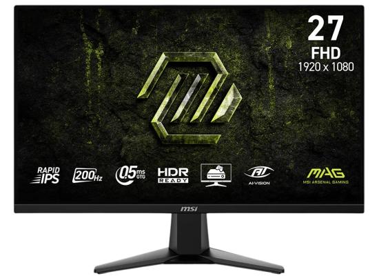 MSI MAG 275F E20 27" FHD (1920 x 1080) Flat Gaming Monitor Rapid IPS, 200Hz, 0.5ms (GTG), 115% sRGB, HDR Ready, AMD FreeSync, 1B Colors, AI Vision For Enhanced Overall Picture