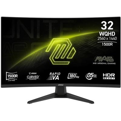 MSI MAG 321CQF E18 32" 2K (2560 x 1440) Curved Monitor Rapid VA, 180Hz, 0.5ms (GTG), 124% sRGB, HDR Ready, AMD FreeSync, 1B Colors, AI Vision For Enhanced Overall Picture