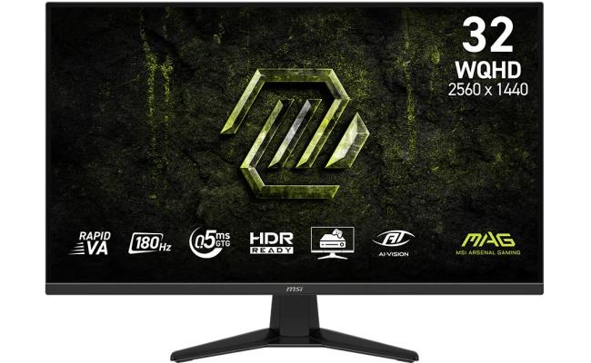 MSI MAG 325QF E18V 32" 2K (2560 x 1440) Flat Monitor Rapid VA, 180Hz, 0.5ms (GTG), 109% sRGB, HDR Ready, AMD FreeSync, 1B Colors, AI Vision For Enhanced Overall Picture MSI MAG 325QF E18V 32" 2K (2560 x 1440) Flat Monitor Rapid VA, 180Hz, 0.5ms (GTG), 109% sRGB, HDR Ready, AMD FreeSync, 1B Colors, AI Vision For Enhanced Overall Picture