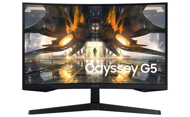 Samsung Odyssey G5 (S32AG55) 31.5" 165Hz 1Ms 2K (2560 x 1440) VA,HDR10, 1000R Curved FreeSync Premium-Black-Gaming Monitor (2022 Edition)