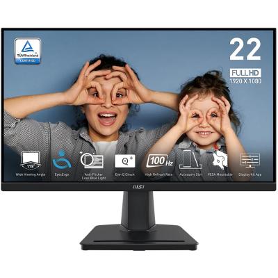 MSI PRO PRO MP225V 22" 1080p FHD Flat Monitor (Black) VA, 100Hz, 1ms (MPRT),10 bits, 1B Colors, 100% sRGB w/ Anti-Flicker technology