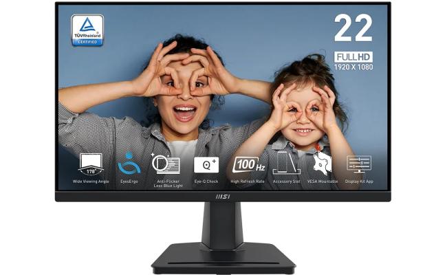 MSI PRO PRO MP225V 22" 1080p FHD Flat Monitor (Black) VA, 100Hz, 1ms (MPRT),10 bits, 1B Colors, 100% sRGB w/ Anti-Flicker technology MSI PRO PRO MP225V 22" 1080p FHD Flat Monitor (Black) VA, 100Hz, 1ms (MPRT),10 bits, 1B Colors, 100% sRGB w/ Anti-Flicker technology