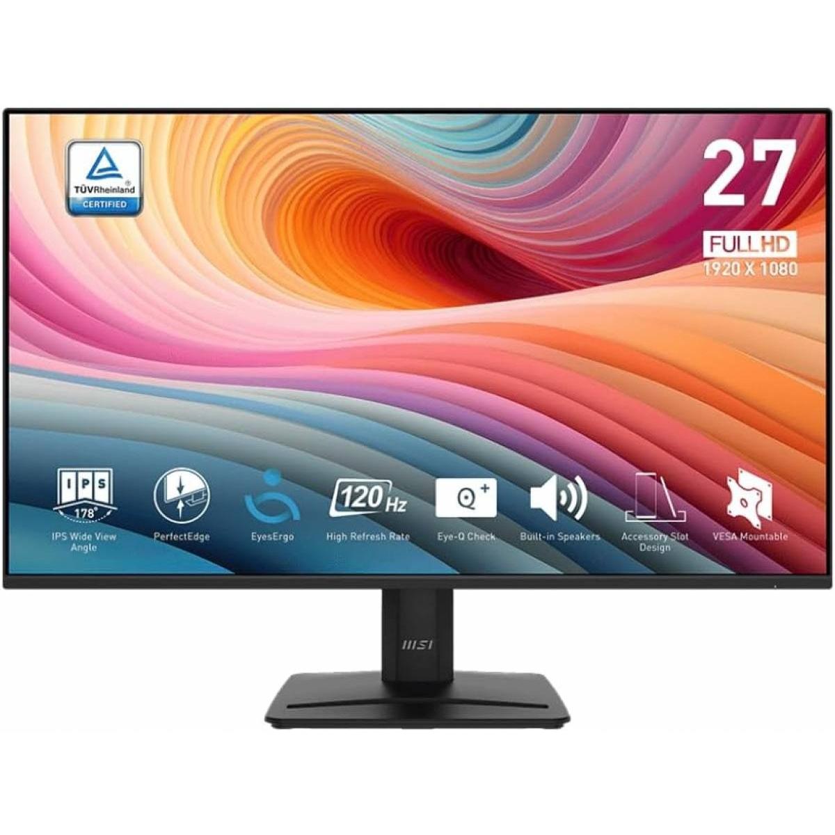 MSI PRO MP275 E2 27" Full-HD, IPS Flat Monitor, 120Hz, 1ms (MPRT), sRGB 116%, Super Slim Design w/ Speaker