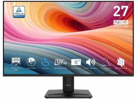 MSI PRO MP275 E2 27" Full-HD, IPS Flat Monitor, 120Hz, 1ms (MPRT), sRGB 116%, Super Slim Design w/ Speaker