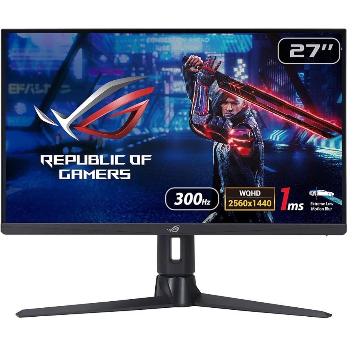 ASUS ROG STRIX (XG27AQMR) 27" Flat Gaming Monitor Fast IPS 2K (2560 x 1440) 300Hz 1ms(GTG), HDR10, DCI-P3 97% & sRGB 120%, 10Bit, G-Sync Compatible w/ Ergonomic Stand