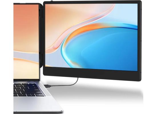 S1 Portable Laptop Screen Extender, 14" FHD 60Hz IPS Wide Viewing Angle , USB-C & HDMI , 72% NTSC, 300 cd/m², Plug & Play, 180° Rotation Angle w/ Speakers & Bag For Mac/Windows