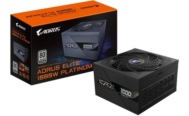 AORUS ELITE P1000W 80+ Platinum (ATX 3.0) 1000W 80 Plus Platinum Fully Modular Power Supply w/ (12VHPWR) PCIE 5.0 Connector