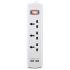 Huntkey SZM307 Power Strip Surge w/ 3 Universal AC Sockets (1.5M)