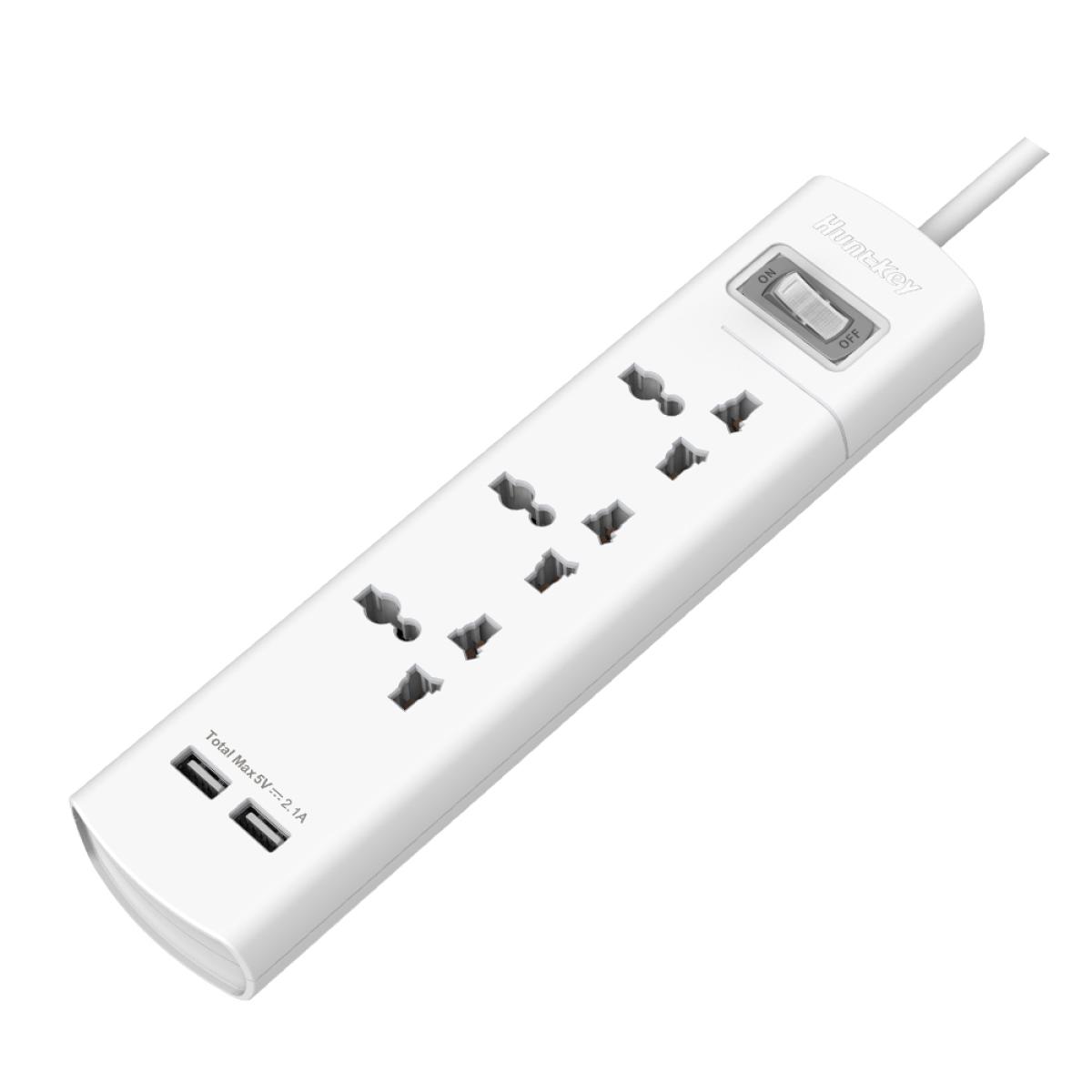 Huntkey SZM307 Power Strip Surge w/ 3 Universal AC Sockets (1.5M)