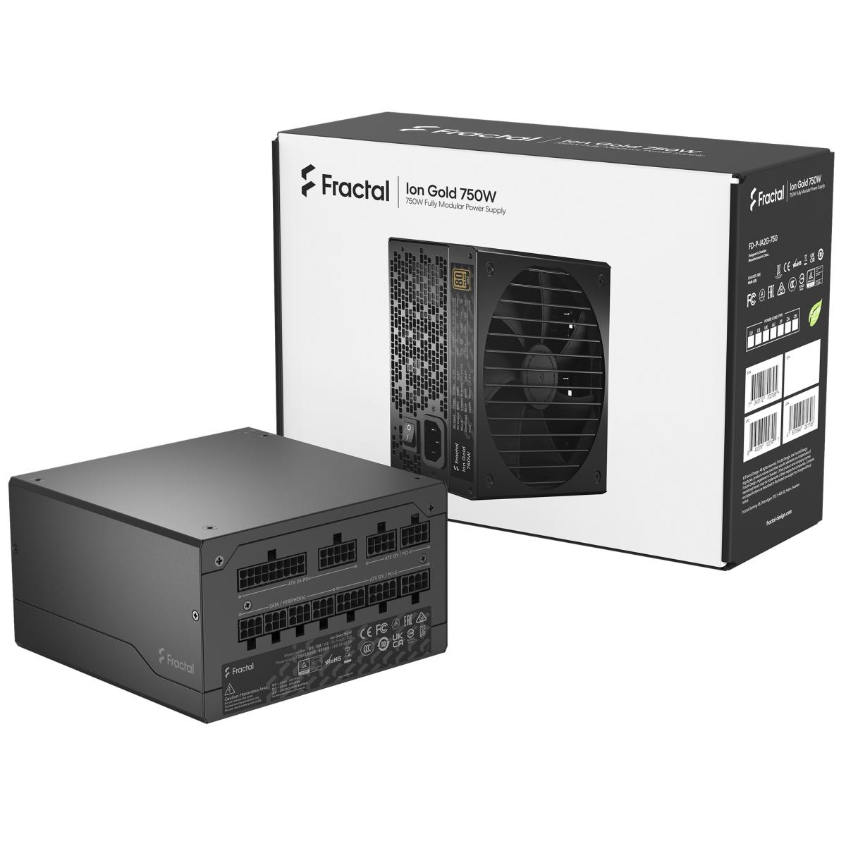 Fractal Design Ion Gold 750W High-Performance Full Modular 80+ Gold ATX Gaming Power Supply w/ Quiet Big 140 mm Fan