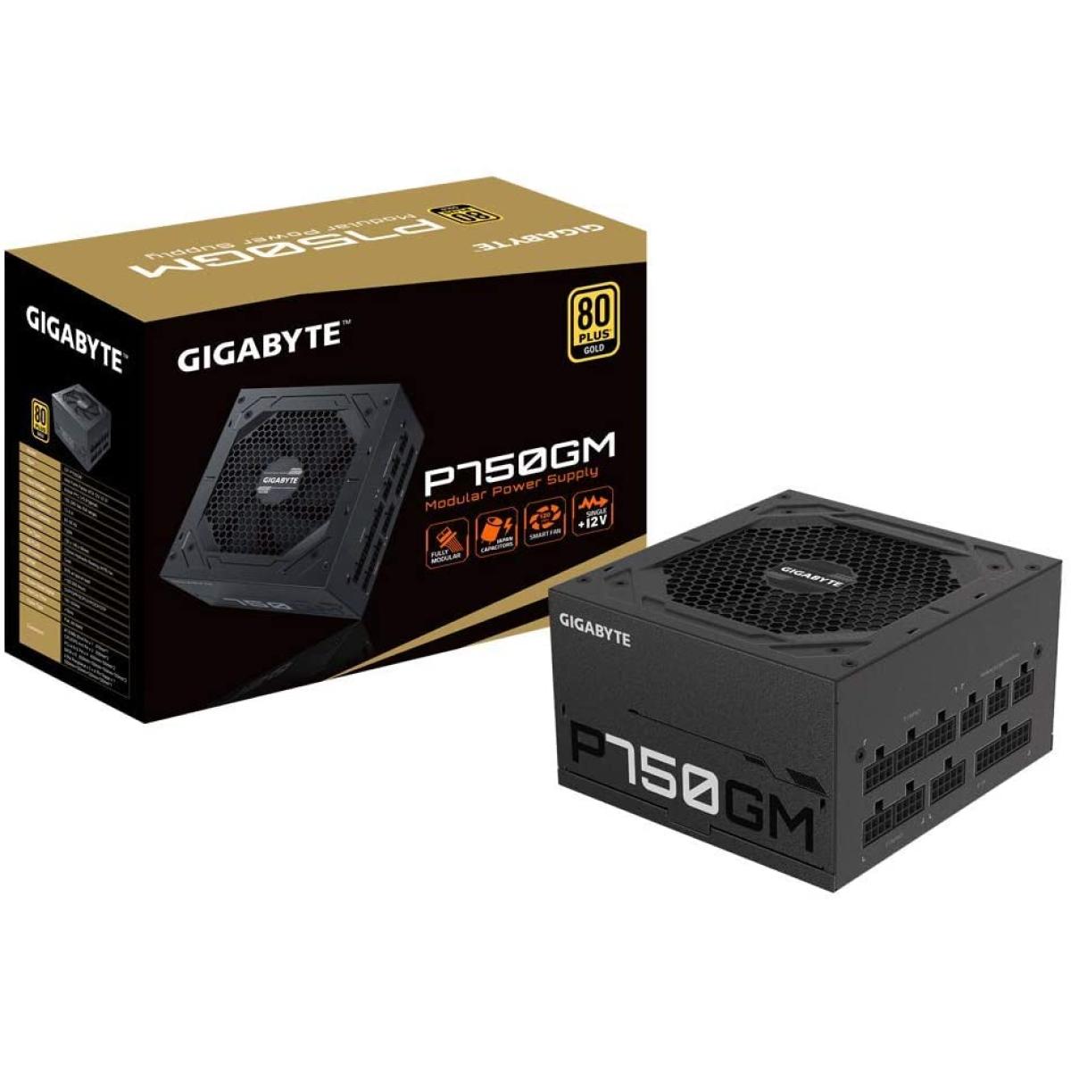 GIGABYTE GP-P750GM 80 Plus Gold 750W, FULL Modular, Smart Fan, Smart Power Protection, Power Supply