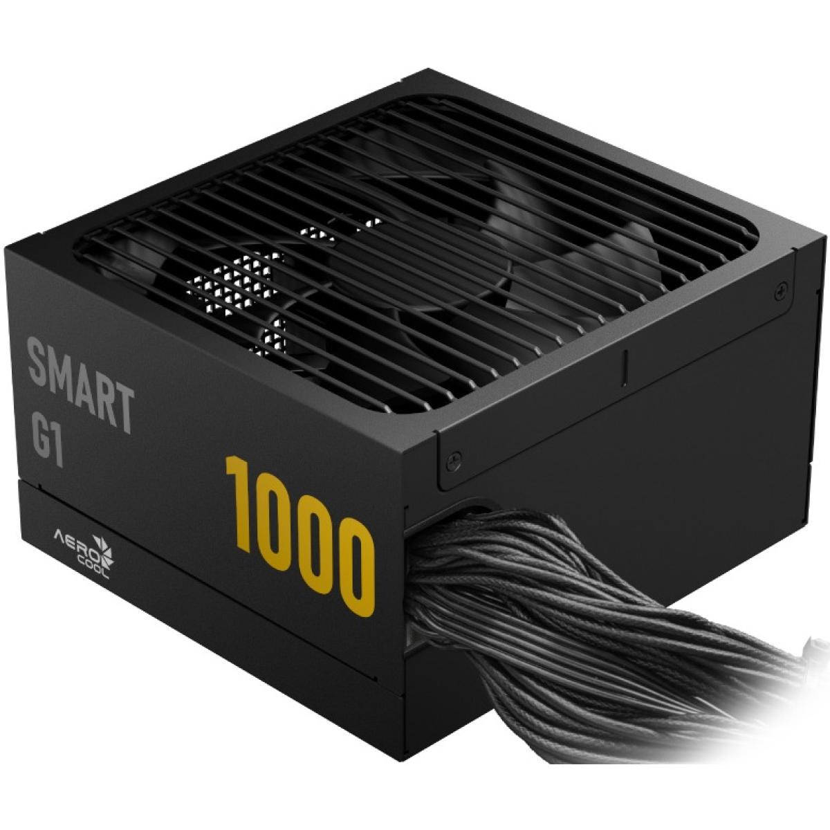AeroCool SMART G1 1000W 80 Plus Gold Fix Cable (Non-Modular) ATX 3.1 (PCIe 5.1) High-performance Power Supply w/ Low-Profile Fan Curve